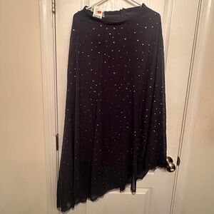 NWT Kimchi Blue Navy Sequin High Low Maxi Skirt Size Small